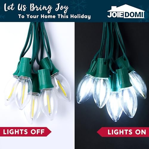 Joiedomi Christmas C9 Pathway Lights Outdoor Decorations 24 Packs, 30.75ft Xmas White Pathway Marker String Lights for Holiday Waterproof Outside Yard Garden, Party, Walkway Decor - Image 3