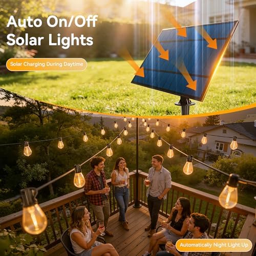 Ollny S11 100FT Solar String Lights Waterproof Dimmable for Backyard - Image 2
