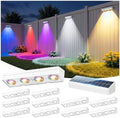 JOFIOS Fence Lights Solar Powered, 9 Fixed Colors ＆ Color Changing White Fence Lights Waterproof IP65 Dusk-to-Dawn LED Deck Lighting for Patio, Railing, Pool, Porch, Backyard, Wall, 12 Pack by JOFIOS