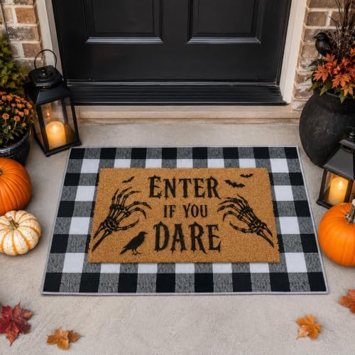 2 Pcs Halloween Door Mat, Halloween Outside Door Decorations by Unknown