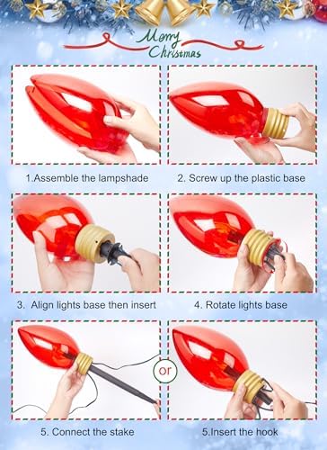 Super Jumbo C9 Christmas Pathway Lights - 11FT 5 LED C9 Pathway Light - Image 6