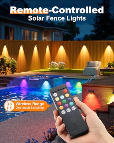 VOLISUN Solar Fence Lights with Remote Control 16 Pack, 50 LM Fence Lights - Image 2