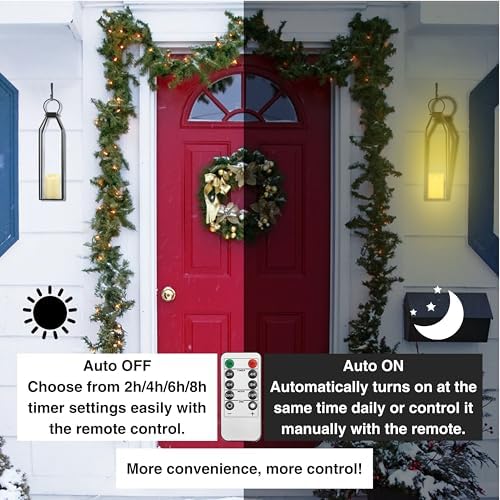 Perfnique Modern Farmhouse Lantern Decor, 15'' 12.6'' Set of 2 Gold Metal Lanterns, 2 LED 6hr Timer Flameless Candles ＆ Remote Timer, Lanterns Decorative for Outdoor, Porch, Fireplace, Patio - Image 5