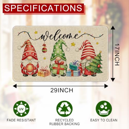 Hexagram Christmas Doormat 17x29 Inch, Christmas Doormat Outdoor - Image 3