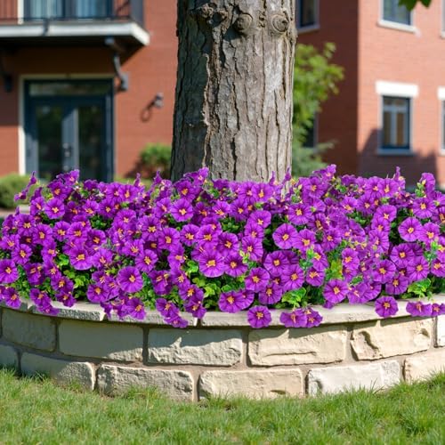 Ouddy Decor 24 Pcs Artificial Morning Glory Flowers for Outdoors, Purple - Image 5