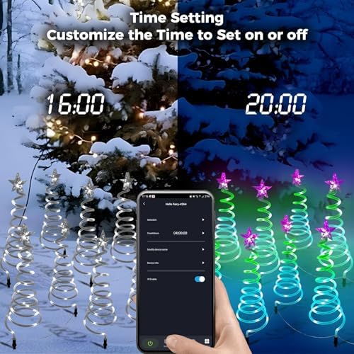 8 Pack Christmas Pathway Lights Outdoor, Spiral Christmas Tree Path Lights, Christmas Yard Decorations Outdoor - Image 5