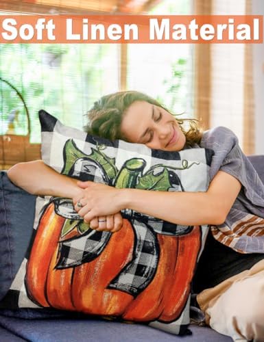 multiwins 4-Pack Double-Sided Fall Pillow Covers 20"x 20" with 8 Patterns - Image 6