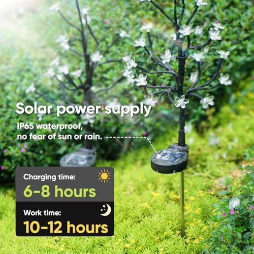 6 Pack Solar Garden Lights Outdoor, Solar Lights Outdoor Flowers - Image 3
