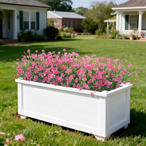 Ouddy Decor 24 Bundles Artificial Flowers for Outdoors Decorations, Pink - Image 4