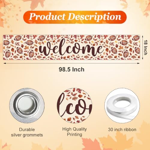 Welcome Fall Banner Fall Football Banner Yard Party Outdoor Decor - Image 3