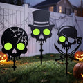 KODIBO Halloween Decorations Outdoor 3-Pack Metal Skull Garden Stakes by KODIBO