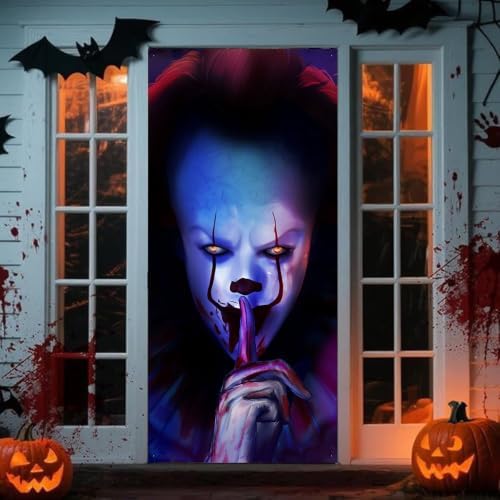 Halloween Horror Door Cover, Horror Movie Character Banner Backdrop - Image 6