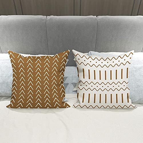 YCOLL Pillow Covers 18x18 Set of 4, Modern Sofa Throw Pillow Cover, Decorative Outdoor Linen Fabric Pillow Case for Couch Bed Car 45x45cm - Image 4