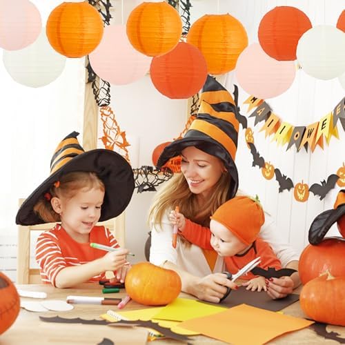 BEISHIDA Orange Mix Paper Lanterns 12Pcs 6/8/10 Inch Round Chinese Lamp - Image 6