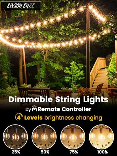 Outdoor String Lights with Remote 50FT Waterproof Patio Lights - Image 2