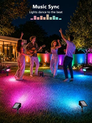 Brizled Smart Halloween Solar Spot Lights Outdoor, 6 Pack RGB Spotlights - Image 7