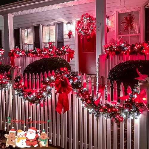 JMEXSUSS163ft 500 LED Red and White Christmas Lights Plug in with 8 Modes - Image 4