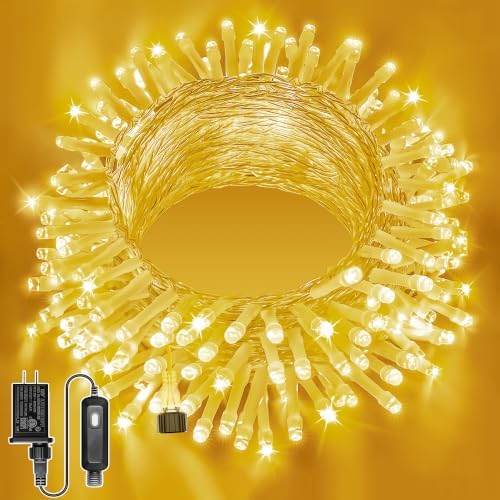 Ollny 120LED 40FT String Lights, Waterproof Connectable Fairy Lights with Timer 8 Modes, Warm White Plug in Indoor Light for Bedroom Classroom Outdoor Wedding Christmas Party Decorations by Ollny