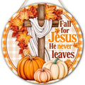 Fall for Jesus Decorations Door Sign for Home, Fall Christian Pumpkin Sign by FDLLAUS