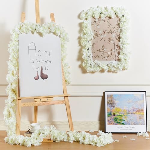 4PC 23.6FT White Cherry Blossom Flowers Garland for Decoration - Image 3