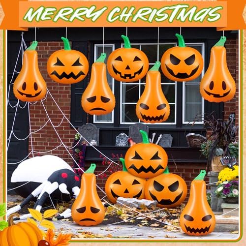 12 Pcs 13.78'' Inflatable Hanging Pumpkin Decorations - Image 3