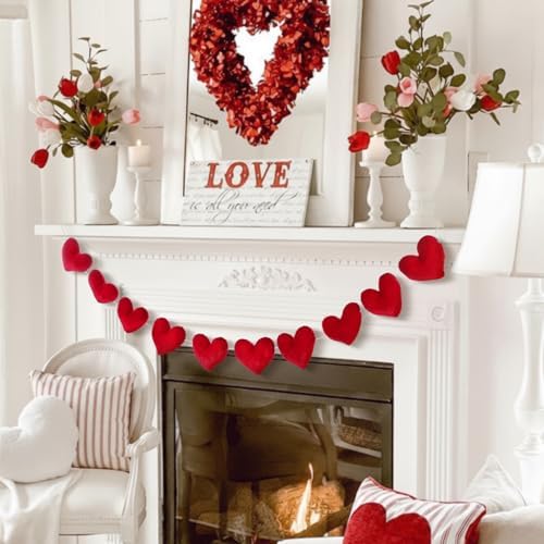 Mindsoft 8.2 ft Heart Garland Red Valentine's Day Decor - Image 5