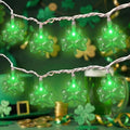 Shamrock String Lights, 8.5Ft St Patrick's Day Decorations String Lights with 10 Clover Lights, Connectable Shamrock Indoor Fairy Lights for St Patrick's Day Party Irish Holiday Garden Decor, White by Doratale