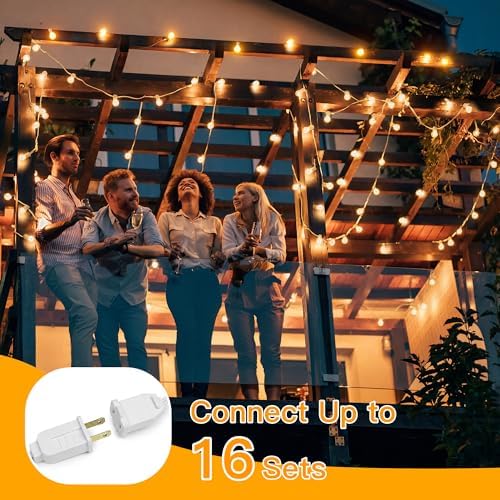 Ollny Outdoor String Lights, 150FT LED Patio Lights Waterproof White Wire - Image 5
