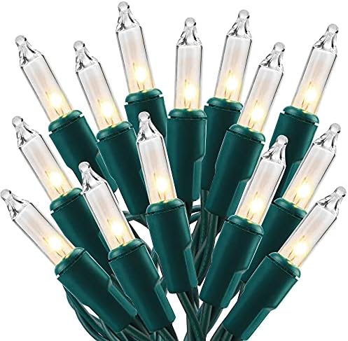Christmas Lights, 150 Count 29 FT Christmas Mini String Lights, Green Wire Fairy Light, 120V UL Certified Connectable Xmas Tree Light for Patio, Holiday, Party, Outdoor Indoor Decoration, Warm White by LJLNION