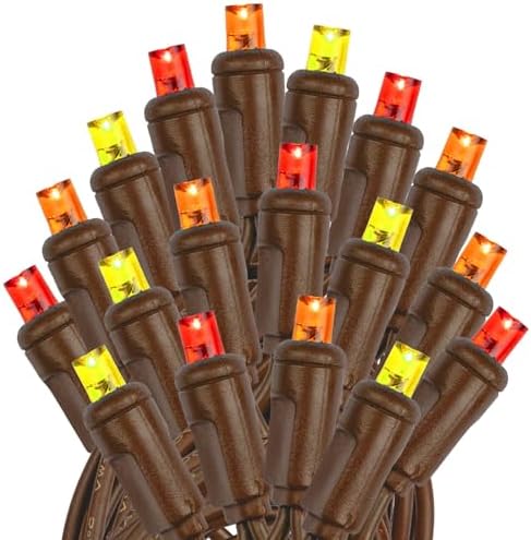 Novelty Lights 34ft 100 LED Yellow, Red, Orange Christmas String Lights - Image 4