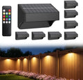 ZCXLIGHT Solar Fence Lights Outdoor, 10 Color Fence Solar Lights Outdoor with Remote Control Long Lasting, Ultra Bright IP65 Waterproof LED Solar Wall Lights for Fence Deck Step (8) by ZCXLIGHT