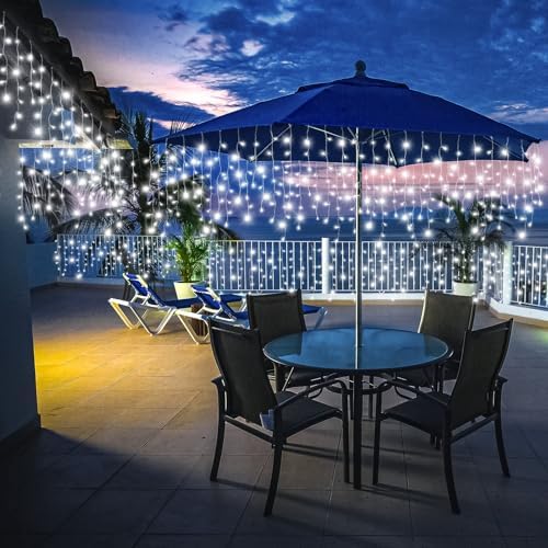16.5FT 200 LED Icicle Lights for Outside, White Christmas Lights Outdoor - Image 6