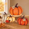 3PCS Wooden Pumpkin Set, Fall Decor Thanksgiving Table Centerpiece by Unknown