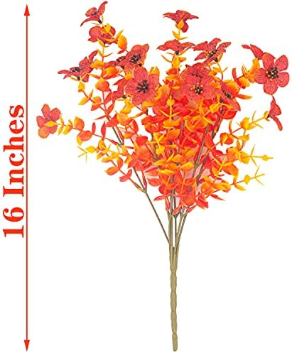 Grunyia 10 Bundles Artificial Fall Flowers Outdoor UV Resistant Fake Flowers No Fade Faux Plants Garden Porch Window Box Decorating - Image 7