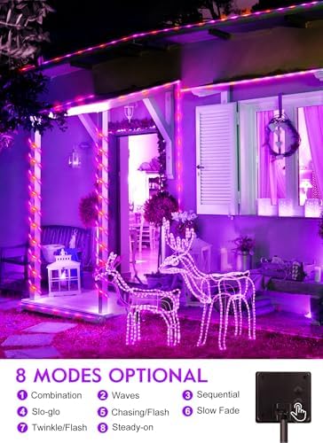 Brightown Solar Halloween Lights Outdoor, 39FT 100 LED, Orange & Purple - Image 5