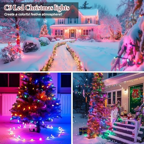 Kawaya Christmas Pathway Lights, Jumbo C9 Faceted Tree Lights 25FT 25 Bulbs - Image 2