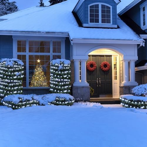 BlcTec Christmas Net Lights, 200 LED 8.4ft x 5.2ft Outdoor Christmas Lights with 8 Modes, Timer, Connectable, Waterproof Design for Trees, Bushes, Shrubs Yard Outdoor Xmas Decorations, Cool White - Image 2