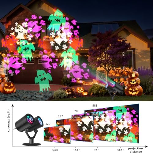 Halloween Projector Lights Outdoor Ghost Projector Light with Timer - Image 3