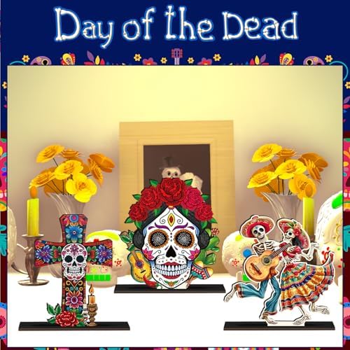 6 Pcs Sugar Skull Table Centerpieces for Day of The Dead Decorations - Image 5