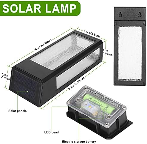 GOODFOEVER 4 Pack Solar Post Accent Light/Wall Light for Outdoor Use, Body in Aluminum and Glass Waterproof - Image 3
