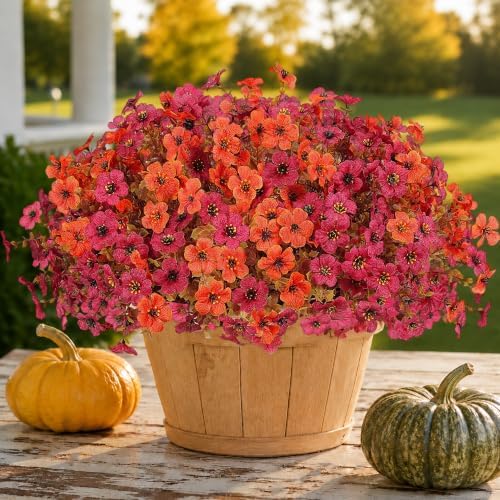 Artificial Fake Mums Fall Flowers for Outdoors Outside Autumn Decoration - Image 4