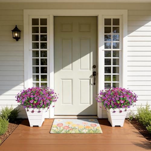 Artificial Flowers for Outdoors Spring Summer Decoration, 12 Bundles Fake Plants UV Resistant Realistic Faux Flower Silk Daisy with Eucalyptus Stem for Patio Planter Porch Yard Window Box Balcony - Image 6