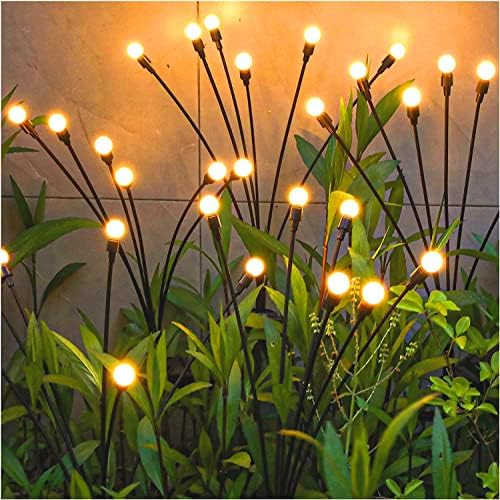 TONULAX Solar Garden Lights - 6 Pack 48 LED Upgraded Solar Swaying Light, Sway by Wind, Outdoor Lights, Yard Patio Pathway Decoration, High Flexibility Iron Wire & Heavy Bulb Base, Warm White by TONULAX