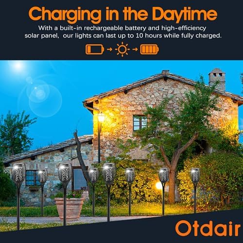 Otdair 43" Solar Torch Lights Outdoor with Flickering Flame for Halloween - Image 3