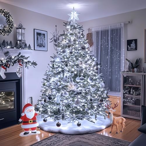 JMEXSUSS 200 LED White Christmas Lights Outdoor, 66ft String Lights Plug in - Image 5