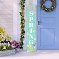 Spring Porch Sign Watercolor Flowers Hello Spring Front Door Hanging Decorations Indoor Outdoor Wooden Vertical Standing Welcome Sign For Home Yard Season Decor 47 x 7.8 inch by Xeubiou