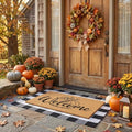 Duraaamo 2 Pcs Fall Welcome Doormat Outdoor Pumpkin Door Mats, Non Slip by Duraaamo