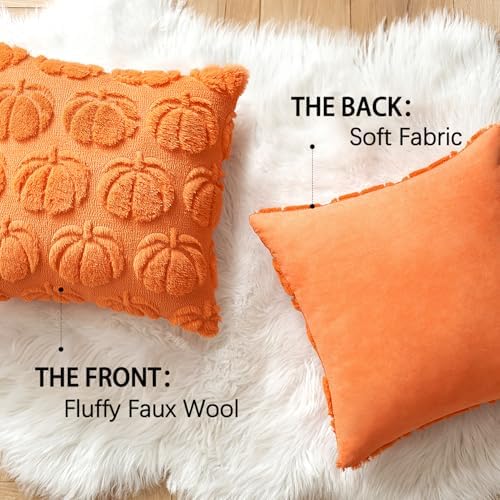 MIULEE Fall Pillow Covers Pumpkin Fall Decor 18x18 Orange - Image 6