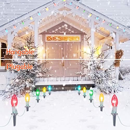 Christmas Pathway String Lights Outdoor,4Pack Total 102.8FT C9 Path Light - Image 5