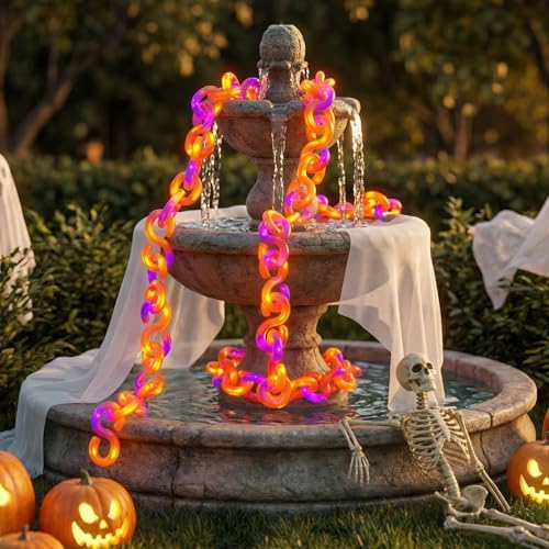 2 Pack 16.4 ft Halloween Chain Lights, Orange Halloween Lights - Image 6